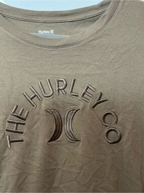 Hurley Embroidered Logo Shirt XL Brown Neutral Streetwear Tee